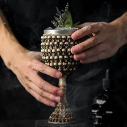 Gotischer Totenkopfkelch - Cocktail-Trinkgeschirr aus Edelstahl