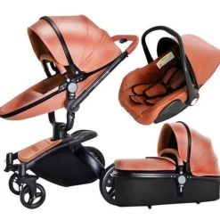 360-Grad-Drehung Kinderwagen 3 in 1 mit Autositz