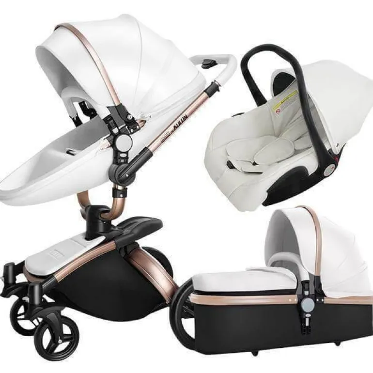 360-Grad-Drehung Kinderwagen 3 in 1 mit Autositz