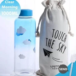 Gradient Sky 600ml Glaswasserflasche - Stilvolles Sport-Trinkgeschirr