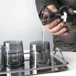 Grauer Bernsteinglaskrug - Hitzebeständige Teekanne Saftkrug mit Griff