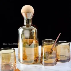 Grauer Bernsteinglaskrug - Hitzebeständige Teekanne Saftkrug mit Griff