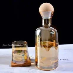 Grauer Bernsteinglaskrug - Hitzebeständige Teekanne Saftkrug mit Griff