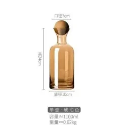 Grauer Bernsteinglaskrug - Hitzebeständige Teekanne Saftkrug mit Griff