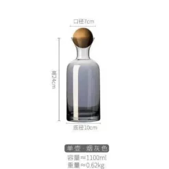 Grauer Bernsteinglaskrug - Hitzebeständige Teekanne Saftkrug mit Griff