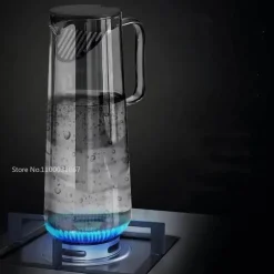 Grauer Glaskrug - Saft- und Teekrug mit großem Fassungsvermögen