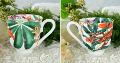 Green Leaf Geschirrset - Teller Schüsseln Teegeschirr