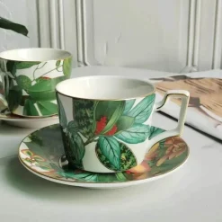 Green Leaf Geschirrset - Teller Schüsseln Teegeschirr