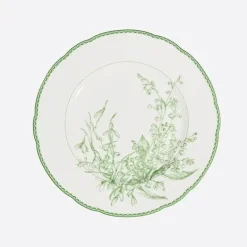 Grüner Essteller mit Blumenmuster – Elegantes Blumendesign aus Keramik
