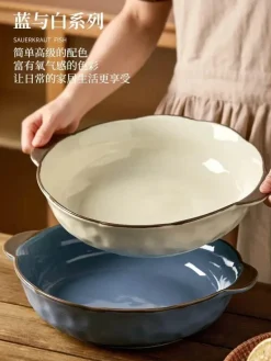 Große Keramik-Fischschale – Servierschale für Nudeln und Suppe