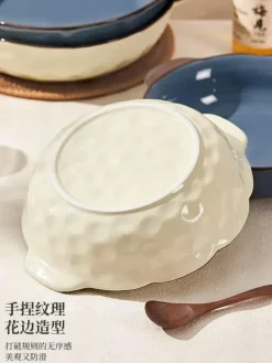 Große Keramik-Fischschale – Servierschale für Nudeln und Suppe