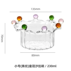 Große Obstschale aus klarem Glas – vielseitige Snack- und Dessertschale
