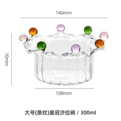 Große Obstschale aus klarem Glas – vielseitige Snack- und Dessertschale
