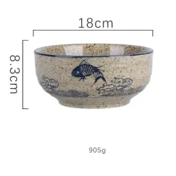 Große Ramen-Schüssel aus Keramik – 67 Zoll große Nudelsuppenschüssel für Küche und Hotel