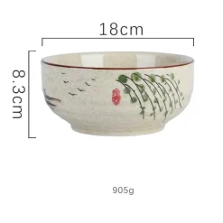 Große Ramen-Schüssel aus Keramik – 67 Zoll große Nudelsuppenschüssel für Küche und Hotel