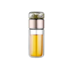Große Tee-Ei-Flasche aus Glas mit Doppelfunktion – 2-in-1-Teezubereitung