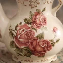 Große Teekanne aus Porzellan – Europäische Keramik-Teekanne für Nachmittagstee und Kaffee