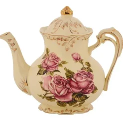 Große Teekanne aus Porzellan – Europäische Keramik-Teekanne für Nachmittagstee und Kaffee