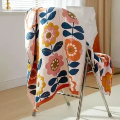 Großes Badetuch aus Baumwollgaze mit Cartoon-Motiv – 70 x 140 cm