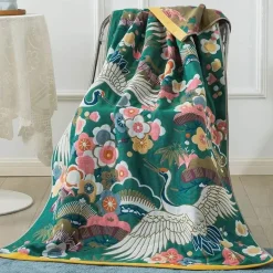 Großes Badetuch aus Baumwollgaze – weich, saugfähig, 90 x 180 cm für ultimativen Komfort