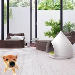 Großes Katzenhaus – Katzenunterstand im Wassertropfen-Design