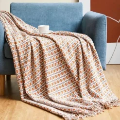 Hahnentritt-Überwurfdecke – Gemütlicher Wohndekor-Akzent