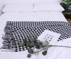 Hahnentritt-Überwurfdecke – Gemütlicher Wohndekor-Akzent