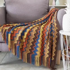 Hahnentritt-Überwurfdecke – Gemütlicher Wohndekor-Akzent