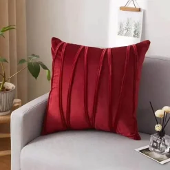 Hahnentritt-Kissenbezug - Schwarz-weißer Kissenbezug mit Schleife, 30 x 50 cm