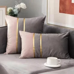 Hahnentritt-Kissenbezug - Schwarz-weißer Kissenbezug mit Schleife, 30 x 50 cm