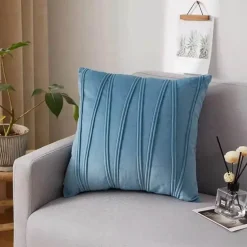 Hahnentritt-Kissenbezug - Schwarz-weißer Kissenbezug mit Schleife, 30 x 50 cm