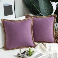 Hahnentritt-Kissenbezug - Schwarz-weißer Kissenbezug mit Schleife, 30 x 50 cm