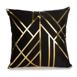 Hahnentritt-Kissenbezug - Schwarz-weißer Kissenbezug mit Schleife, 30 x 50 cm