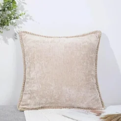 Hahnentritt-Kissenbezug - Schwarz-weißer Kissenbezug mit Schleife, 30 x 50 cm