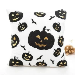 Halloween Kissenbezüge - Schwarz-Weiß Gruseliges Dekor