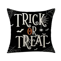 Halloween Kissenbezug - Schwarze Hexe Geist Leinen Kissenbezug