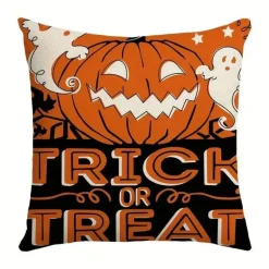 Halloween Kissenbezug - Schwarze Hexe Geist Leinen Kissenbezug