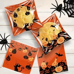 Halloween-Keksverpackungsbeutel – 100 Stück für Gebäckdekorations-Leckereien