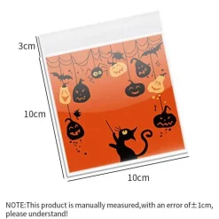 Halloween-Keksverpackungsbeutel – 100 Stück für Gebäckdekorations-Leckereien