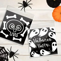 Halloween-Keksverpackungsbeutel – 100 Stück für Gebäckdekorations-Leckereien