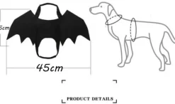 Halloweenkostüm mit Fledermausflügeln für Haustiere – Gruseliges Outfit für Haustiere