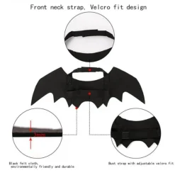 Halloweenkostüm mit Fledermausflügeln für Haustiere – Gruseliges Outfit für Haustiere