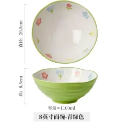 Handbemalte Ramen-Schüssel aus Keramik – große Nudelschüssel für das Restaurant zu Hause