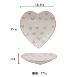 Handbemalte Tasse mit Herzgriff, Liebestasse, rosa Keramiktasse