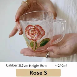 Handbemalte Teetasse aus Glas – Einzigartiges Weihnachtsgeschenk für Zuhause oder das Büro