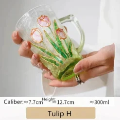 Handbemalte Teetasse aus Glas – Einzigartiges Weihnachtsgeschenk für Zuhause oder das Büro