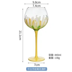 Handbemalter Weinkelch – Künstlerisches Rotweinglas für Hochzeitsfeiern