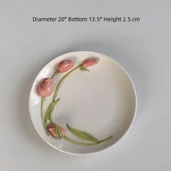Handgefertigte Keramiktasse mit 3D-Prägung in Tulpenform – Tasse mit elegantem Blumendesign