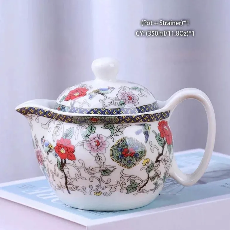Handgefertigte Keramik-Teekanne mit Drachendesign – 350 ml Porzellan-Teekanne