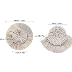 Handgefertigter nordischer Makramee-Untersetzer - Tassentuch-Dekor